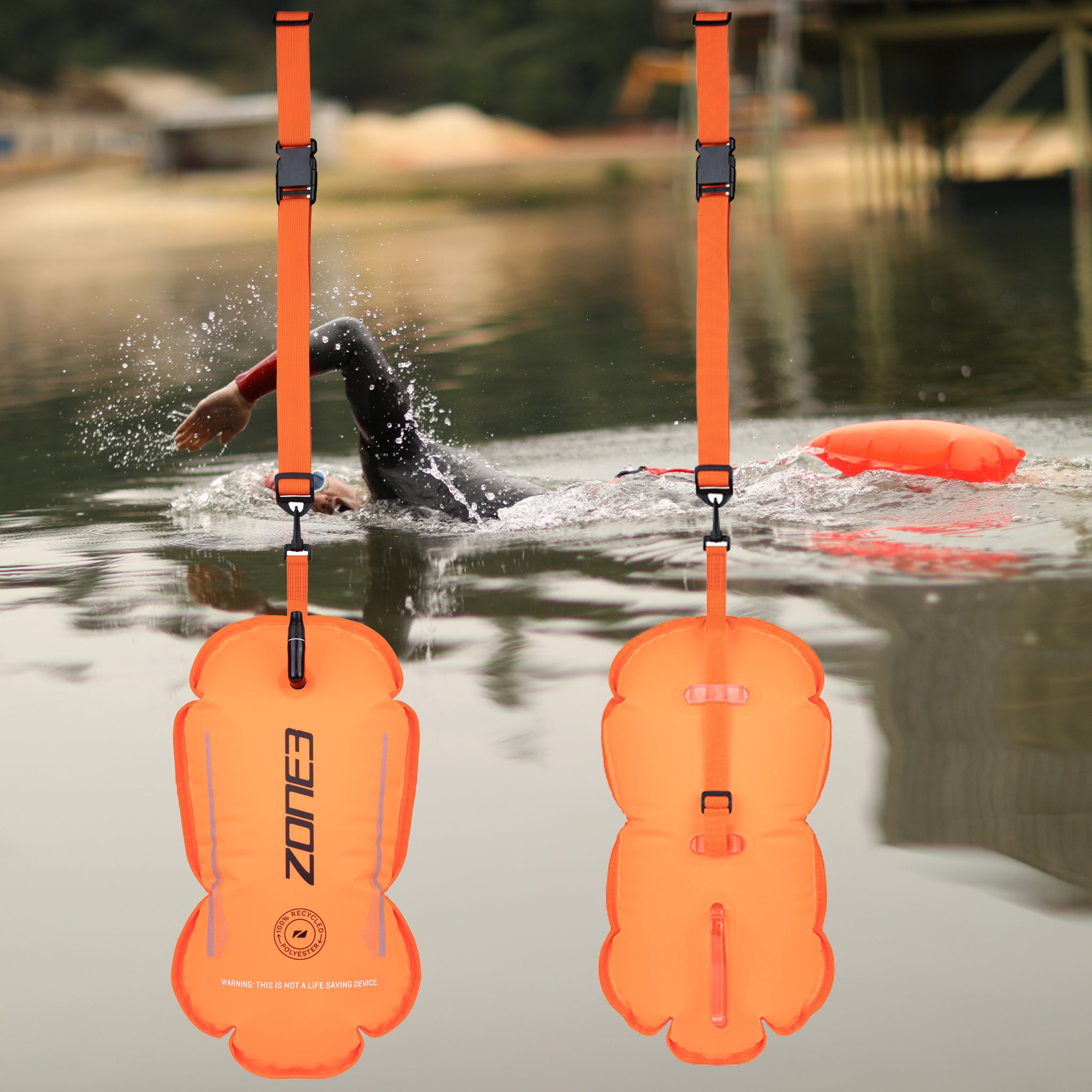 Zone3 Recycled Swim Safety Buoy Tow Float Orange – Watersports Warehouse
